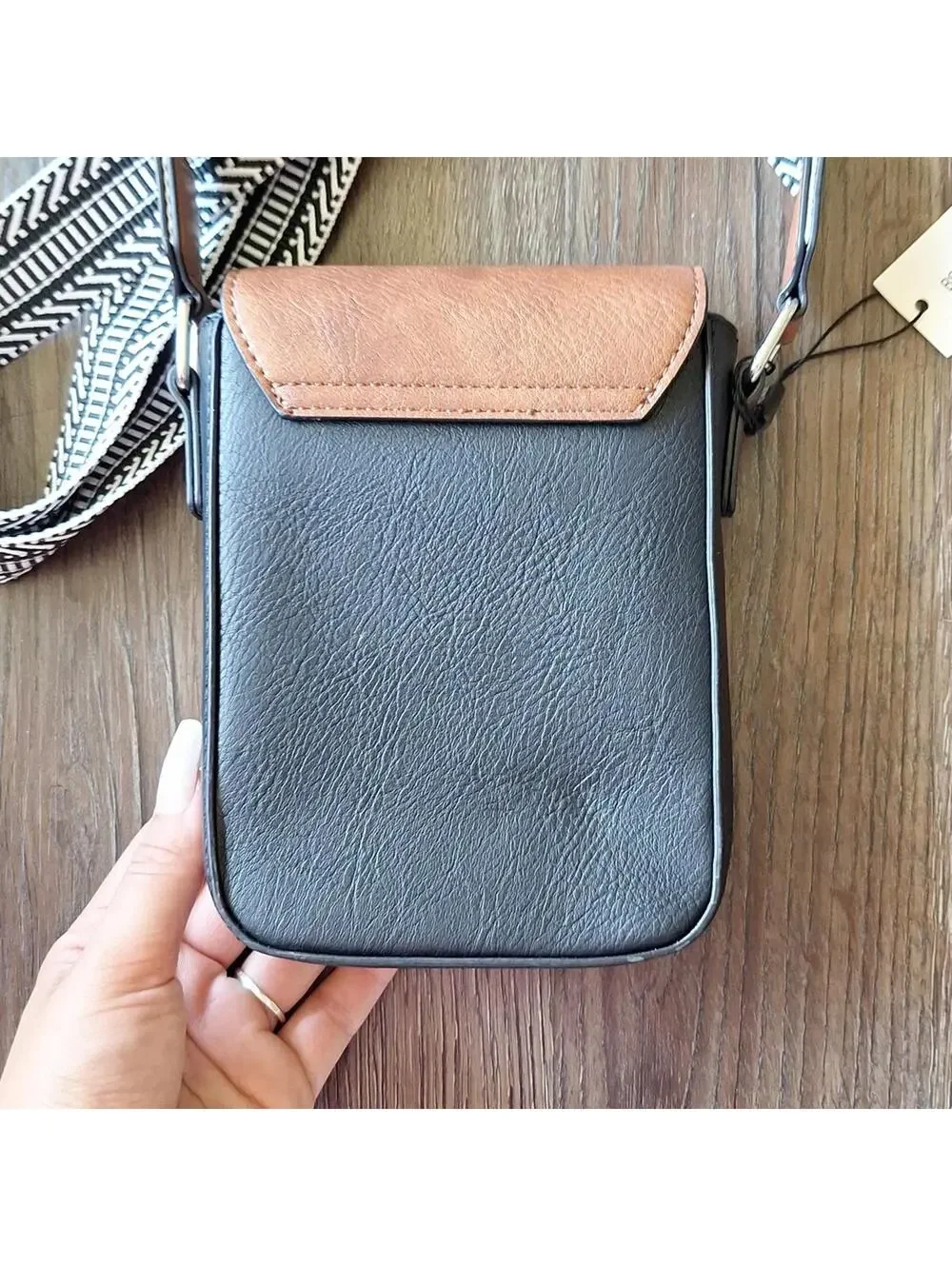 Nwt Bostanten Black And Brown Crossbody Purse